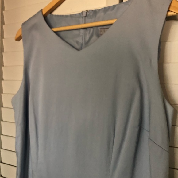 Blue Lined Sleeveless Dress Size 16 - Picture 2 of 6